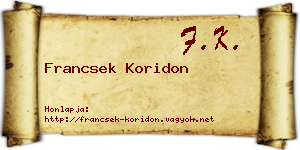 Francsek Koridon névjegykártya